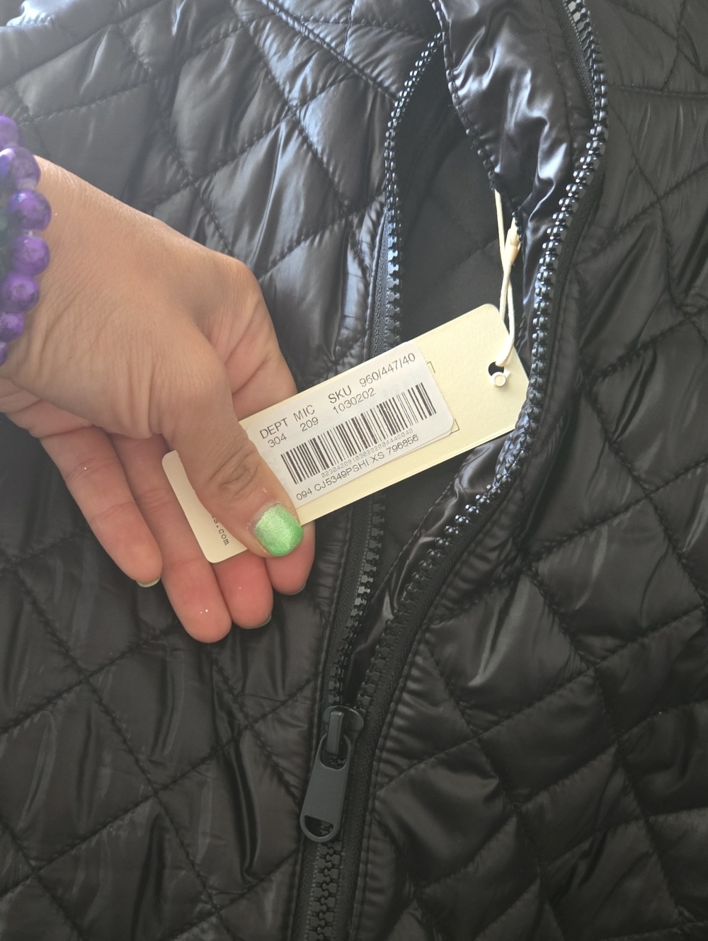 Copper Key Black Quilted Puffer Jacket - Zip Front